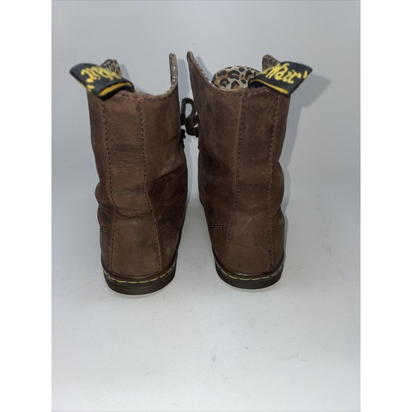 Dr. Martens Stratford Brown Leather Boots Size 6 L Women's Cheetah Print Ladies - Picture 3 of 14